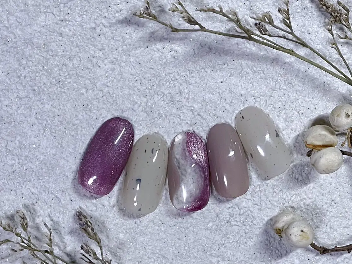 ネイル オーロラネイル フットネイル フレンチネイル ジェルネイル 韓国ネイル ハンドネイル kiki nail &brow二子玉川のネイルデザイン