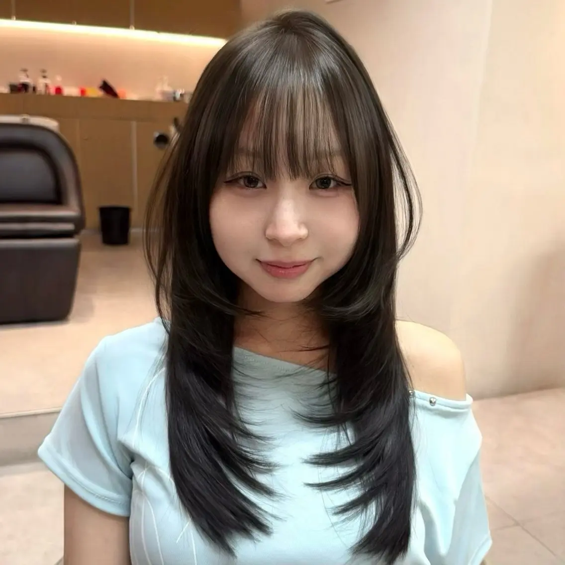 ロング カット ヘアカラー トリートメント 韓国ヘア 🇰🇷 natsukiのヘアスタイル