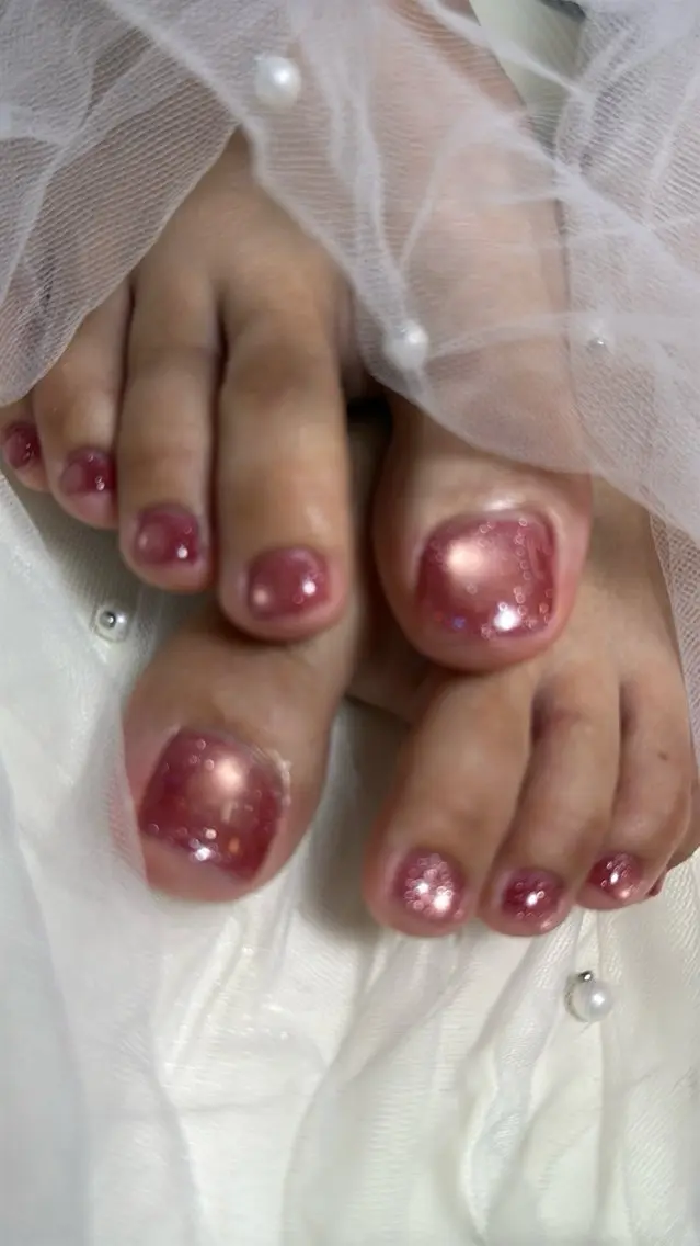 ネイル フラッシュネイル フラッシュマグ フットネイル フレンチネイル 韓国ネイル フットネイル SAKU nail 作島茜のネイルデザイン