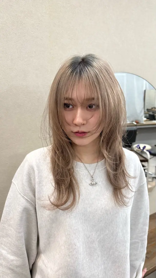 ロング ヘアカラー トリートメント shio ハイトーン 💗【福岡天神】のヘアスタイル