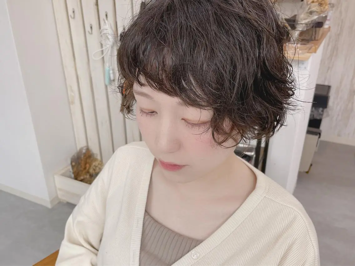 ショート パーマ カット パーマ トリートメント キノシタ マユのヘアスタイル
