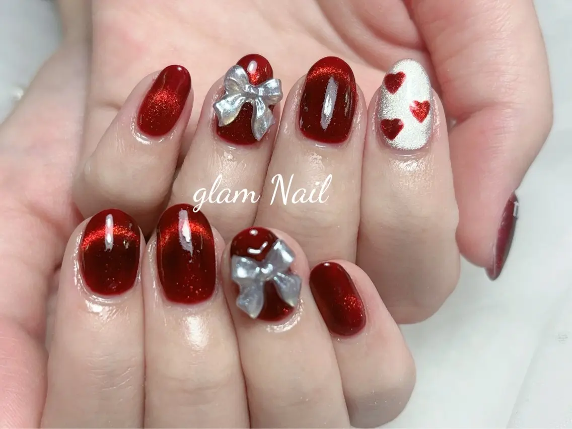 ネイル エツメ💅 長さ出し🎀デザインのネイルデザイン