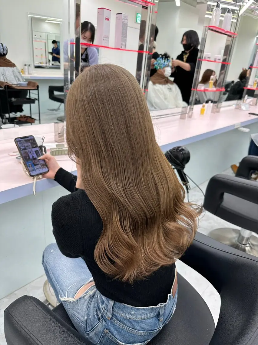ロング カラー パーマ ヘアアレンジ メンズ 🤍透明感カラー🤍 似合わせ🤍AINEのヘアスタイル