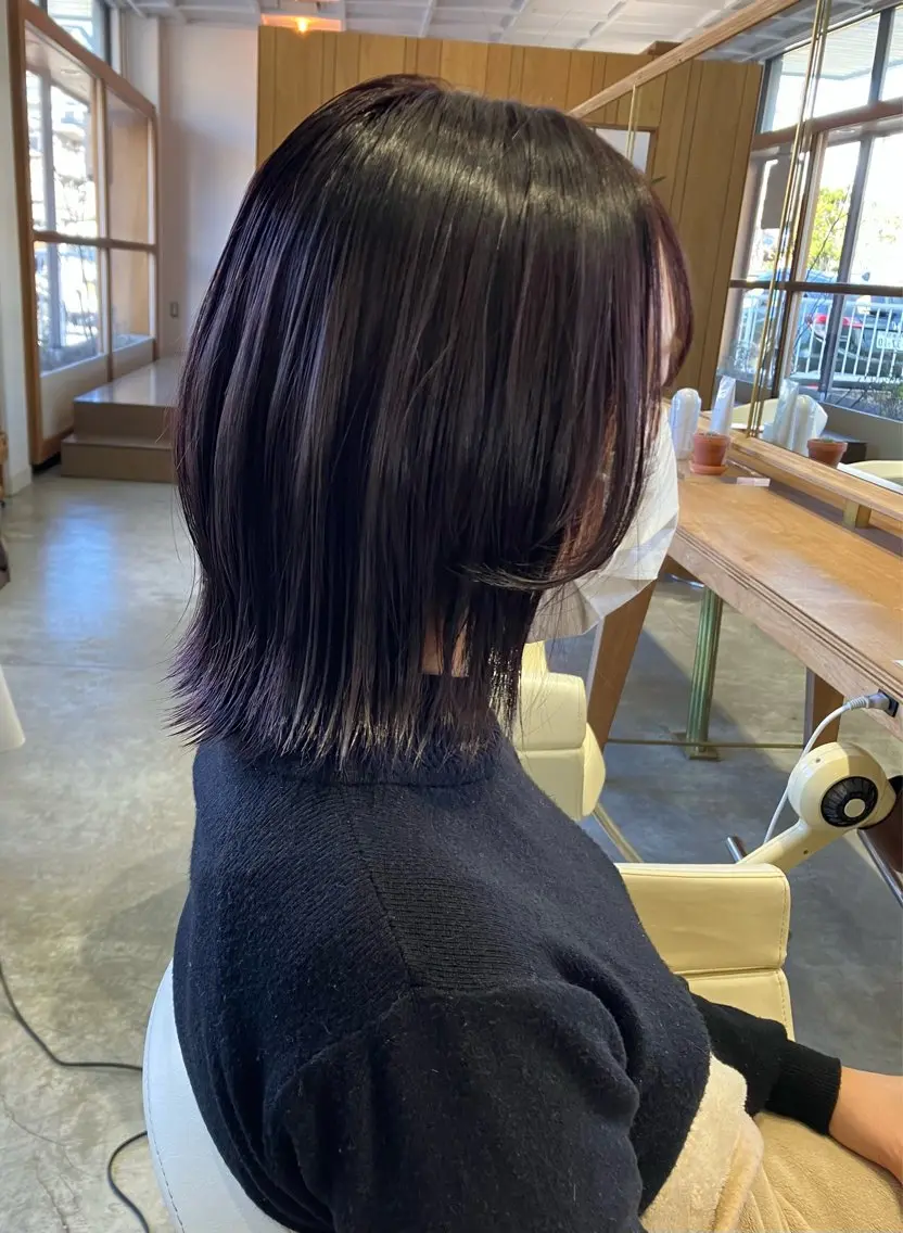 ショート カラー 黒髪 ピンクカラー ボブ 伸ばしかけ レイヤーカット 佐藤 悠生 メンズパーマ.カットのヘアスタイル