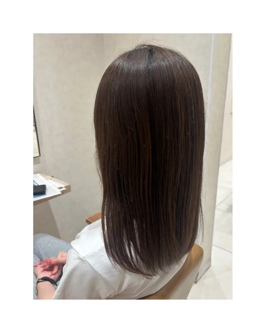 ミディアム パーマ 縮毛矯正 縮毛矯正 トリートメント ヘアセット 艶髪ストレート✨️ ほのか☺︎″のヘアスタイル