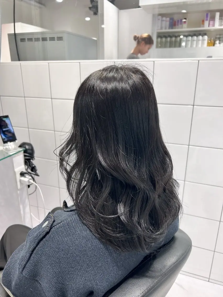 ロング カラー ヘアカラー トリートメント 表参道/透明感カラー /暗髪/ジュキヤのヘアスタイル