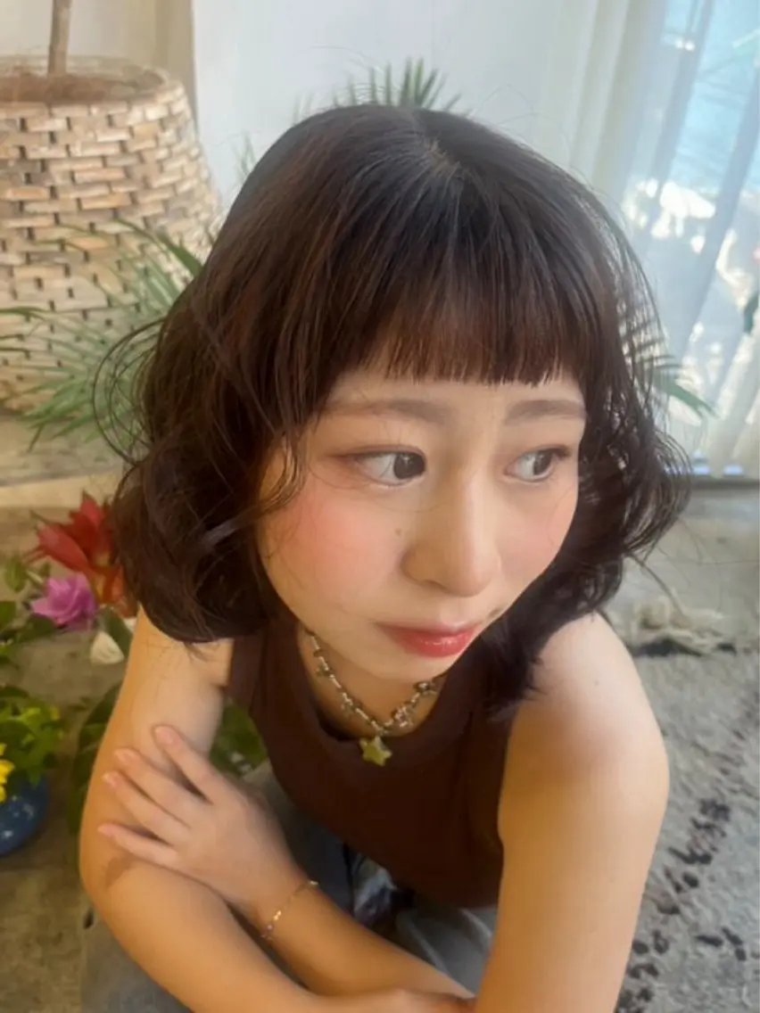 カラー ヘアカラー トリートメント ness 一花のヘアスタイル