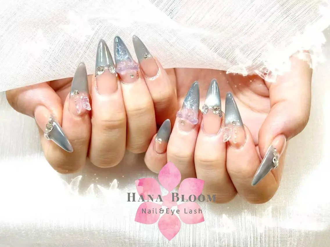 ネイル 長さ出し フットネイル 韓国ネイル マグネットネイル 持ち込み ハンドネイル ハンドケア Hana Bloom Nail💗YUIのネイルデザイン