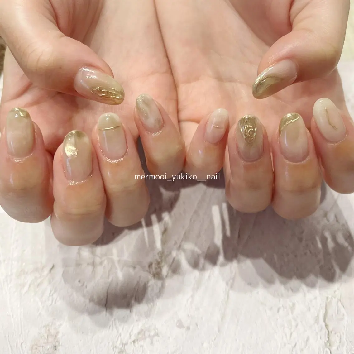 ネイル アートネイル フレンチネイル ミラーネイル ニュアンスネイル オフィスネイル mermooi nailのネイルデザイン