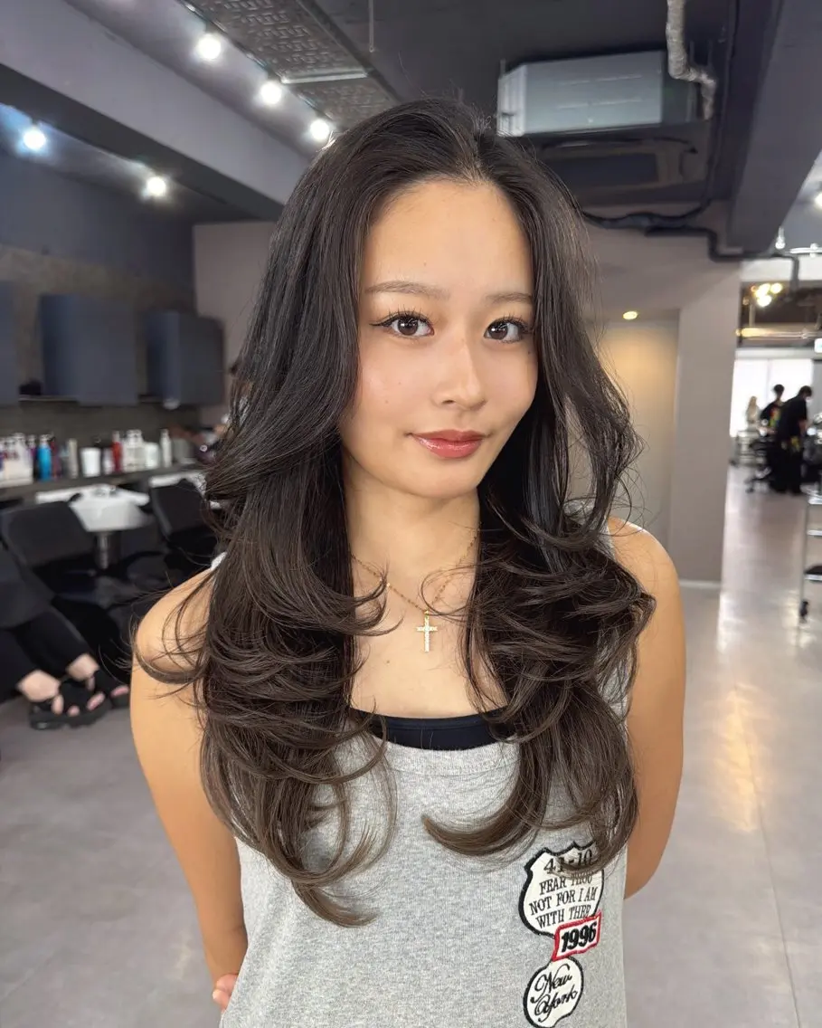 ロング カット ヘアカラー Ruika/海外ヘア /レイヤーカットのヘアスタイル