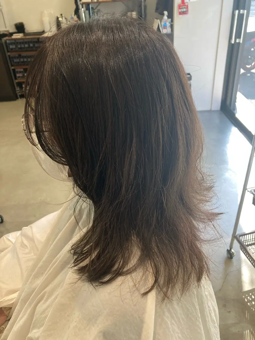 セミロング カラー カット ヘアカラー 折本 沙織のヘアスタイル