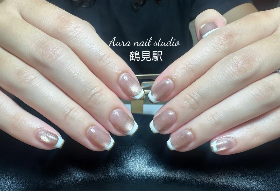 ネイル ハンドネイル Aura nail 🍐💫のネイルデザイン