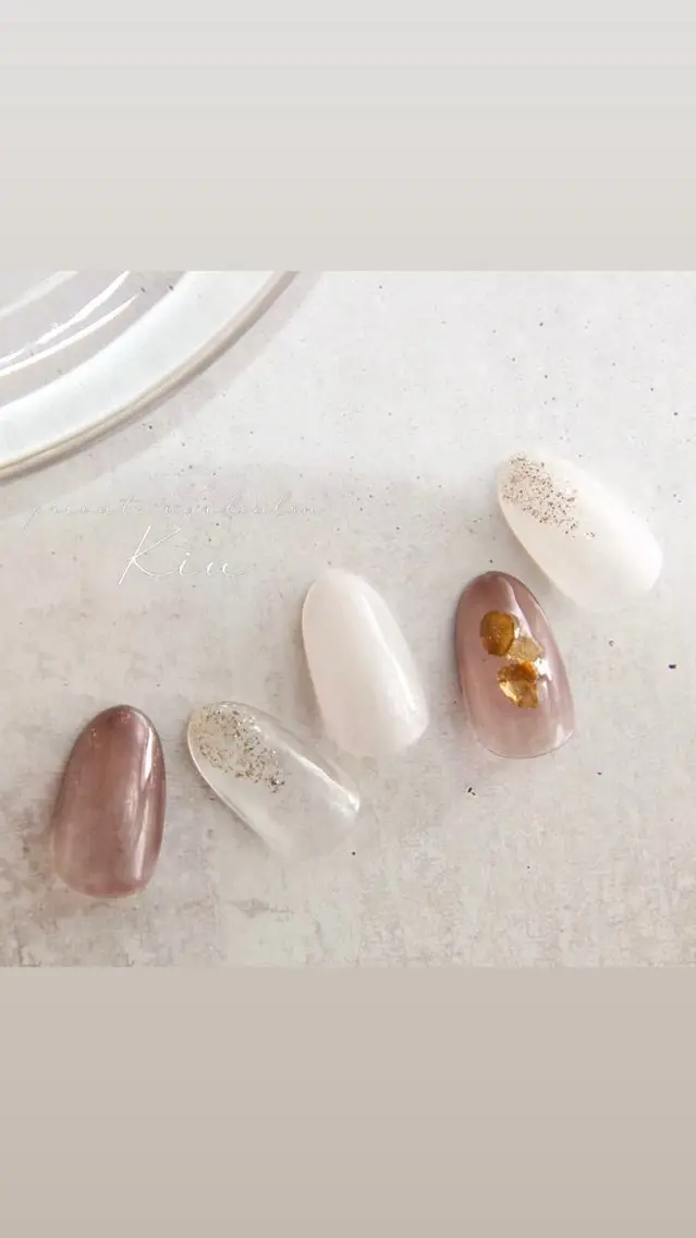 ネイル ジェルネイル ミラーネイル ニュアンスネイル オフィスネイル ショートネイル ハンドネイル kiu nailsalonのネイルデザイン
