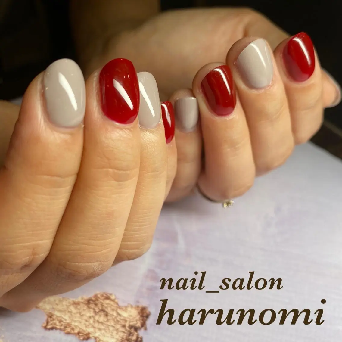 ネイル ニュアンスネイル ピンク 赤色 ハンドネイル nailroom harunomiのネイルデザイン