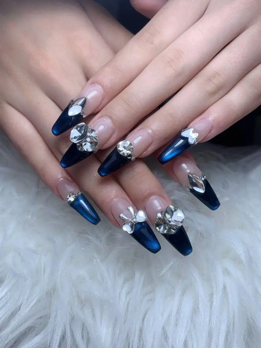 ネイル アートネイル オーロラネイル チークネイル 長さ出し フットネイル ハンドネイル 銀河_ Chan nailsのネイルデザイン