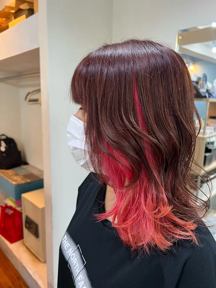 カラー ブリーチ インナーカラー ~クロスパーマ~ 【CieL】鳥居信也のヘアスタイル