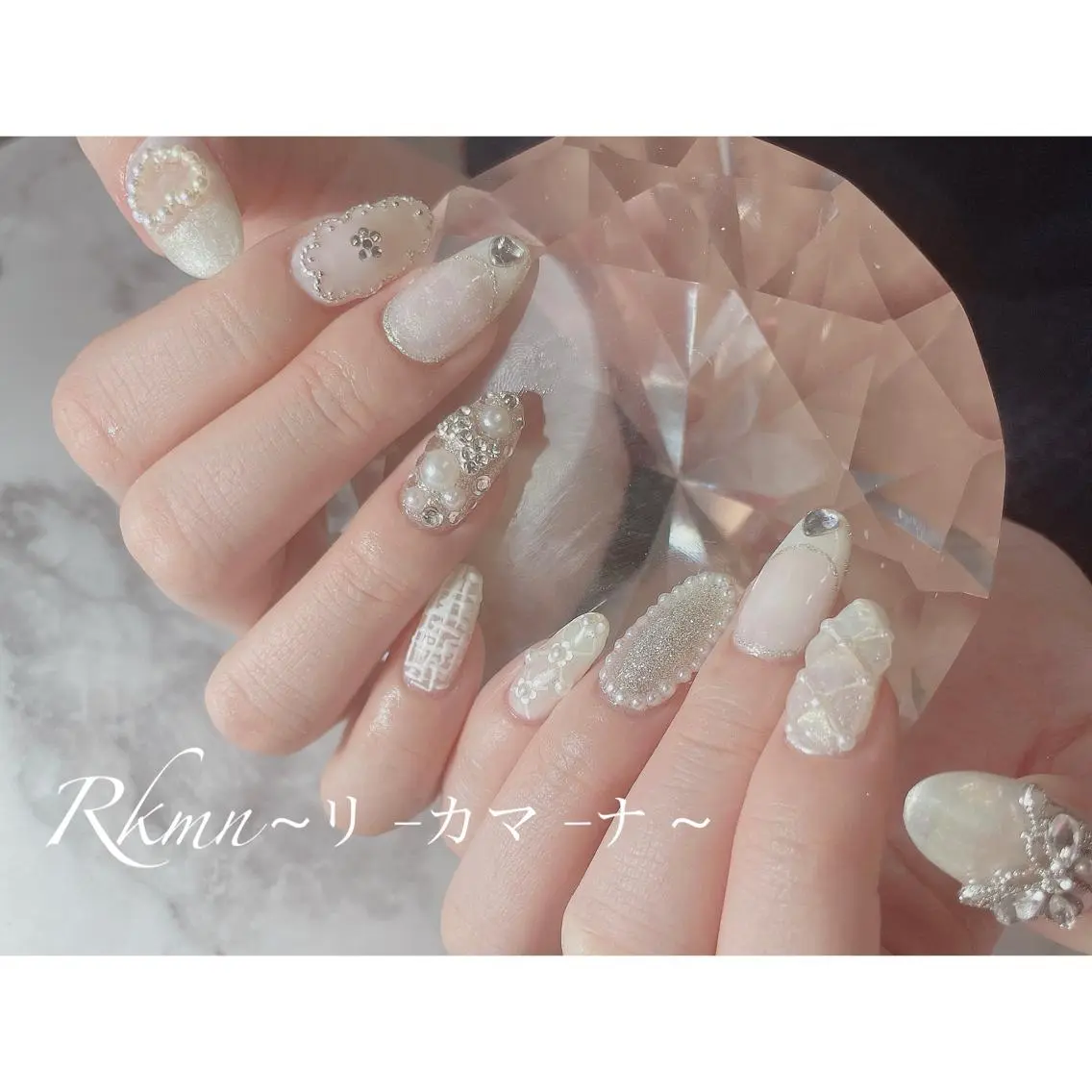 ネイル アートネイル フレンチネイル ハート リボン 春ネイル ハンドネイル フットネイル ハンドケア Rkmn ~リ-カマ-ナ~のネイルデザイン