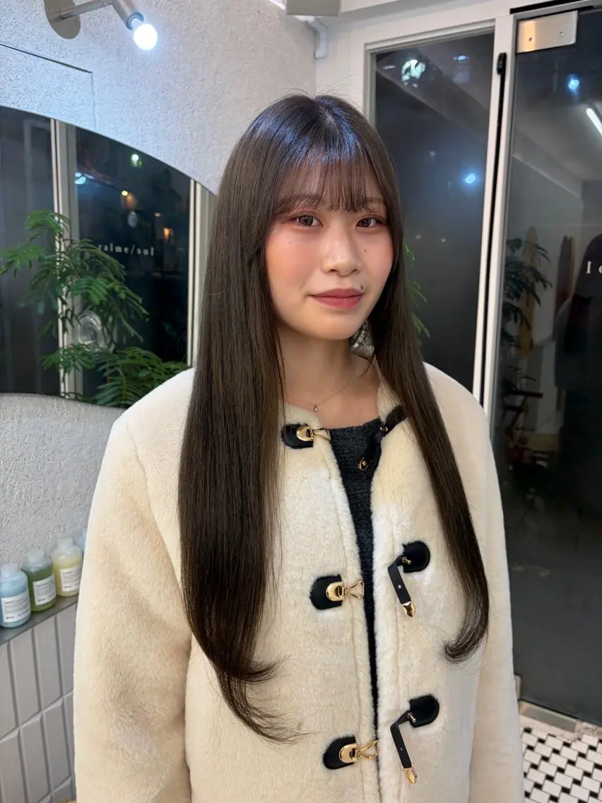 ロング ヘアカラー リン🔔ボブ cut まろやかベージュ🤎のヘアスタイル