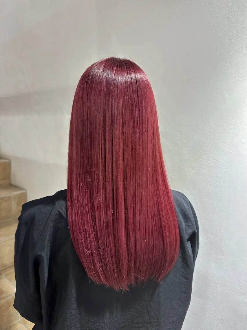 カラー レッドカラー 大村 美羅衣のヘアスタイル