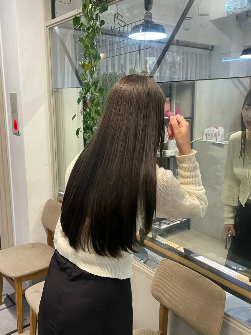 カラー 縮毛矯正 とば みゆうのヘアスタイル