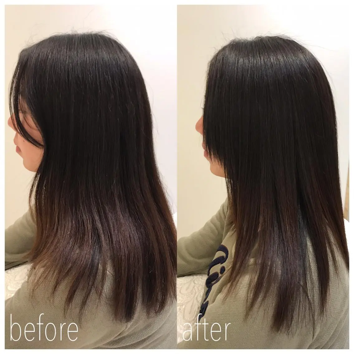 セミロング ウフ 長瀬のヘアスタイル