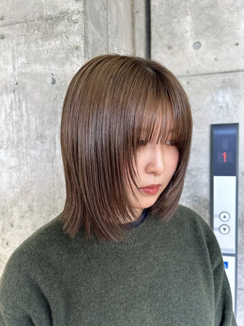 ミディアム カラー カット ヘアカラー トリートメント 🎨デザイン🥇 美髪・艶髪 日暮千敬のヘアスタイル