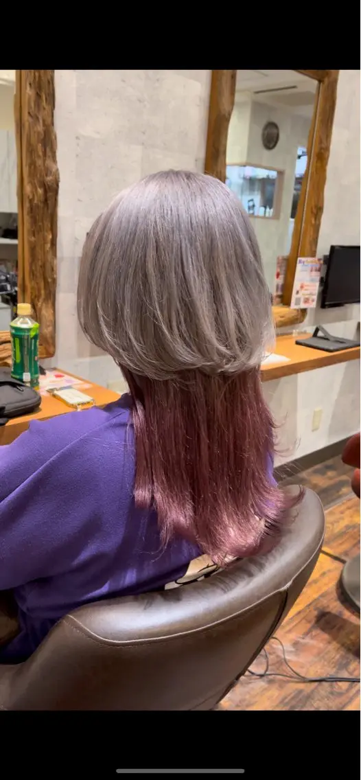 ロング カラー ピンクカラー シルバー バイオレットカラー カット ヘアカラー トリートメント 縮毛髪質改善カケル 透明感カラー✨のヘアスタイル