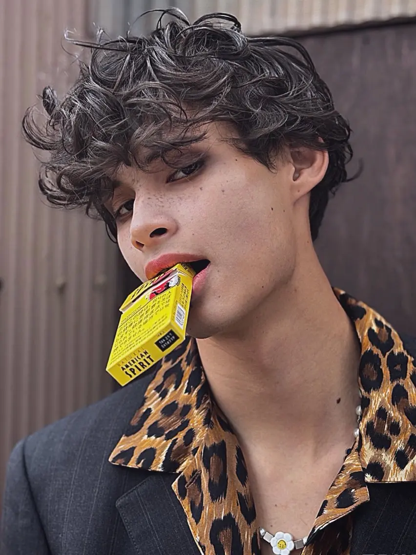 パーマ メンズ ボブ&寒色🎐ᩚ 短髪 COCOROのヘアスタイル