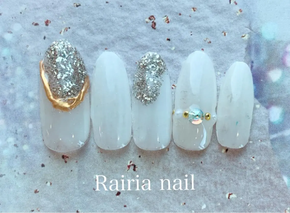 ネイル アートネイル ジェルネイル パラジェル 冬ネイル Rairia nail本八幡店のネイルデザイン