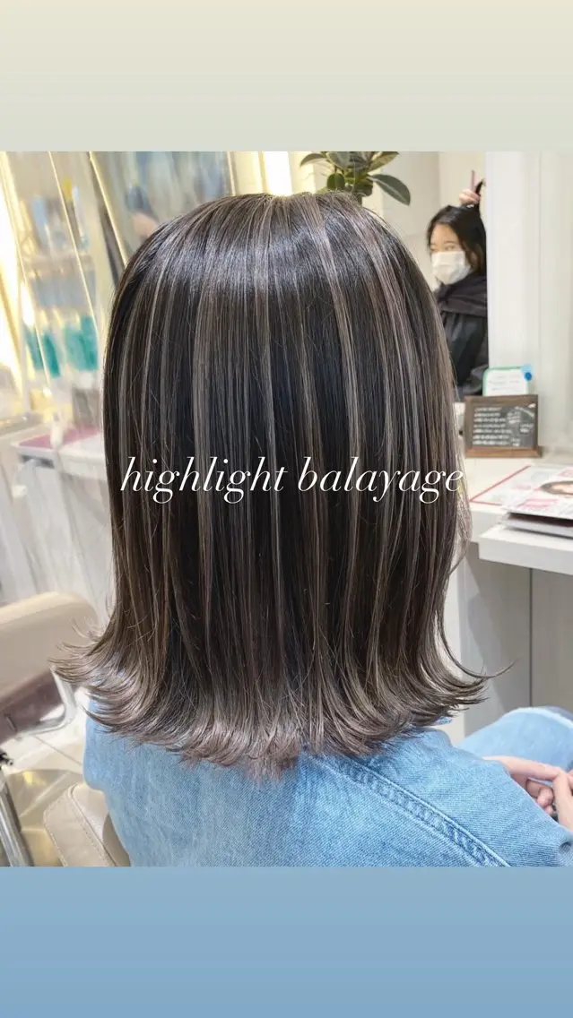 ミディアム カラー バレイヤージュ ベージュカラー 透明感カラー グレージュ ハイライトカラー ヘアカラー トリートメント 大宮/バレイヤージュ 髪質改善/澤田隆誠のヘアスタイル