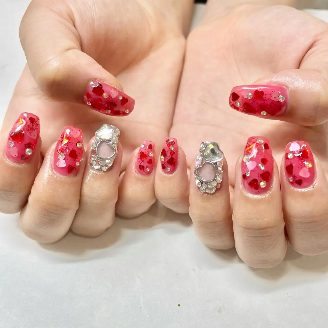 ネイル ハート 🎀AYAKO 🎀中韓ネイルのネイルデザイン