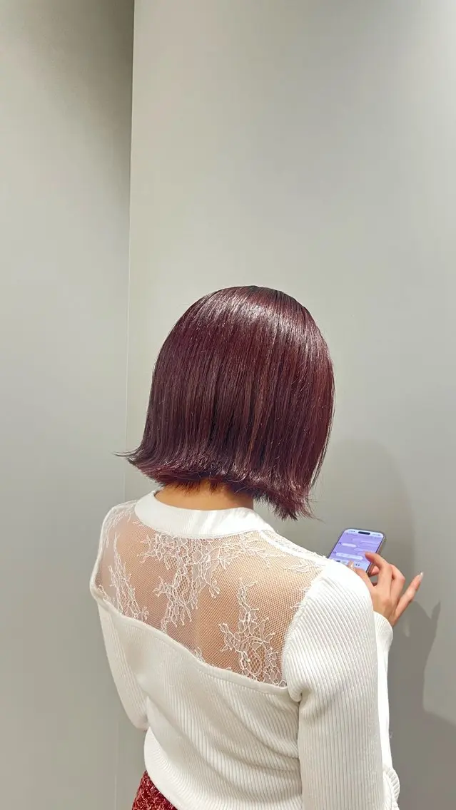 カラー ブリーチ イルミナカラー ピンクカラー 蔵田 さくらのヘアスタイル