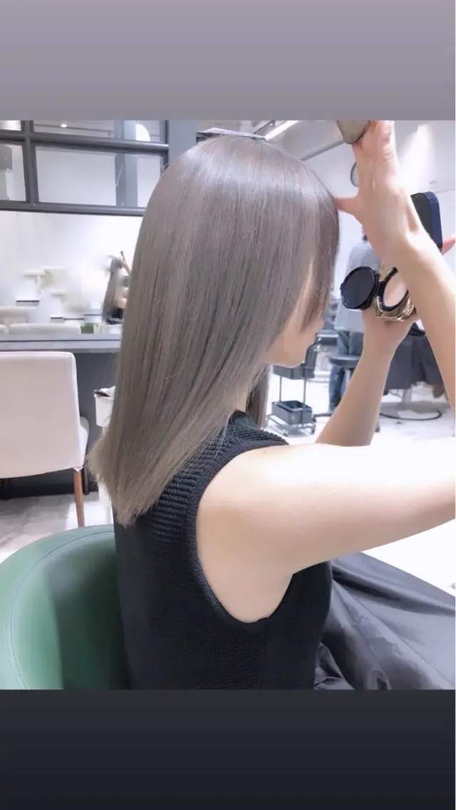 ミディアム カラー ダブルカラー天神 あつきのヘアスタイル