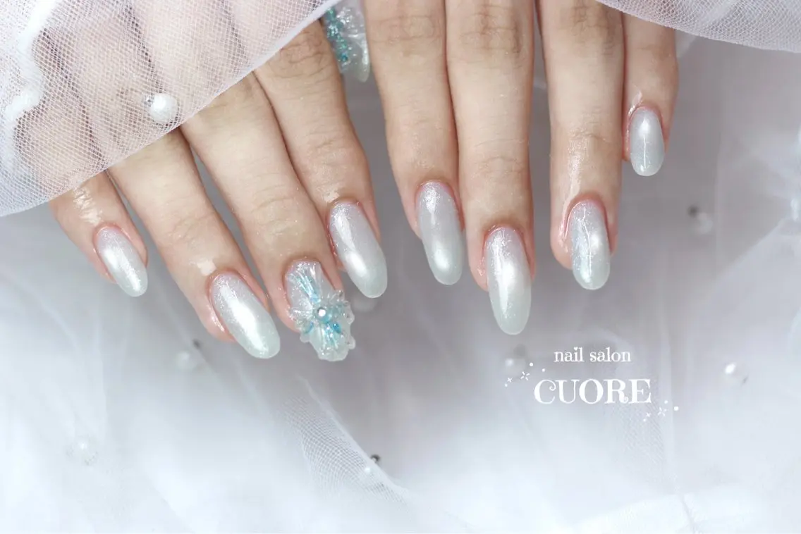 ネイル マグネットネイル 夏ネイル ハンドネイル nail salon CUOREのネイルデザイン