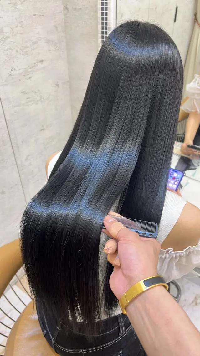 ロング 縮毛矯正 トリートメント 縮毛矯正/艶髪/ 透明感カラー輝希のヘアスタイル