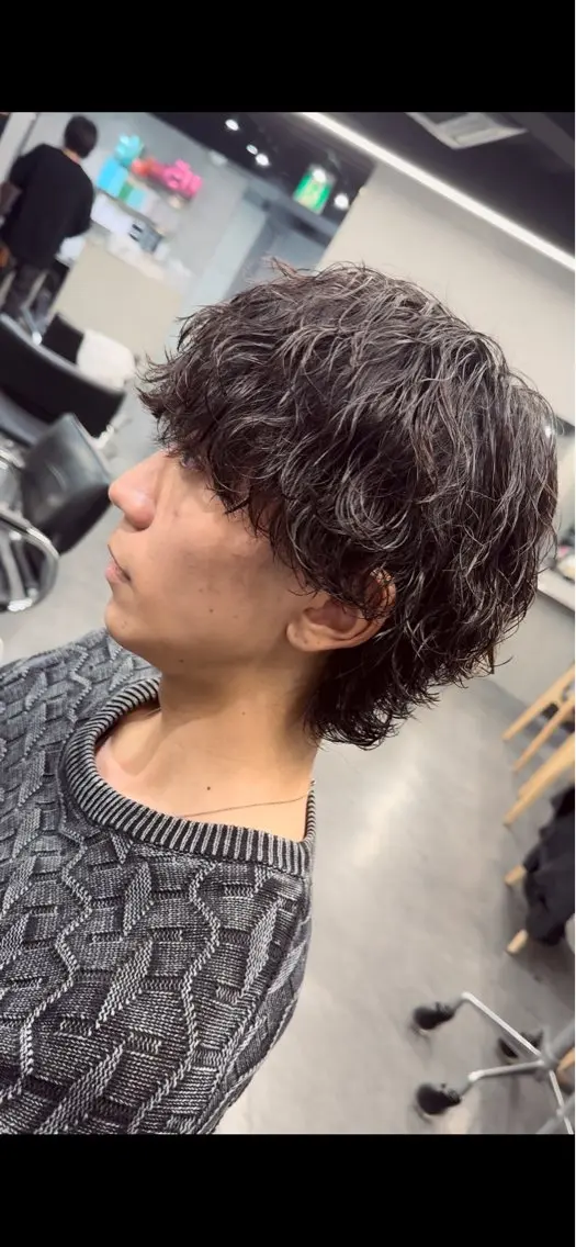 パーマ メンズ カット パーマ fifth park 六反穂 龍介のヘアスタイル