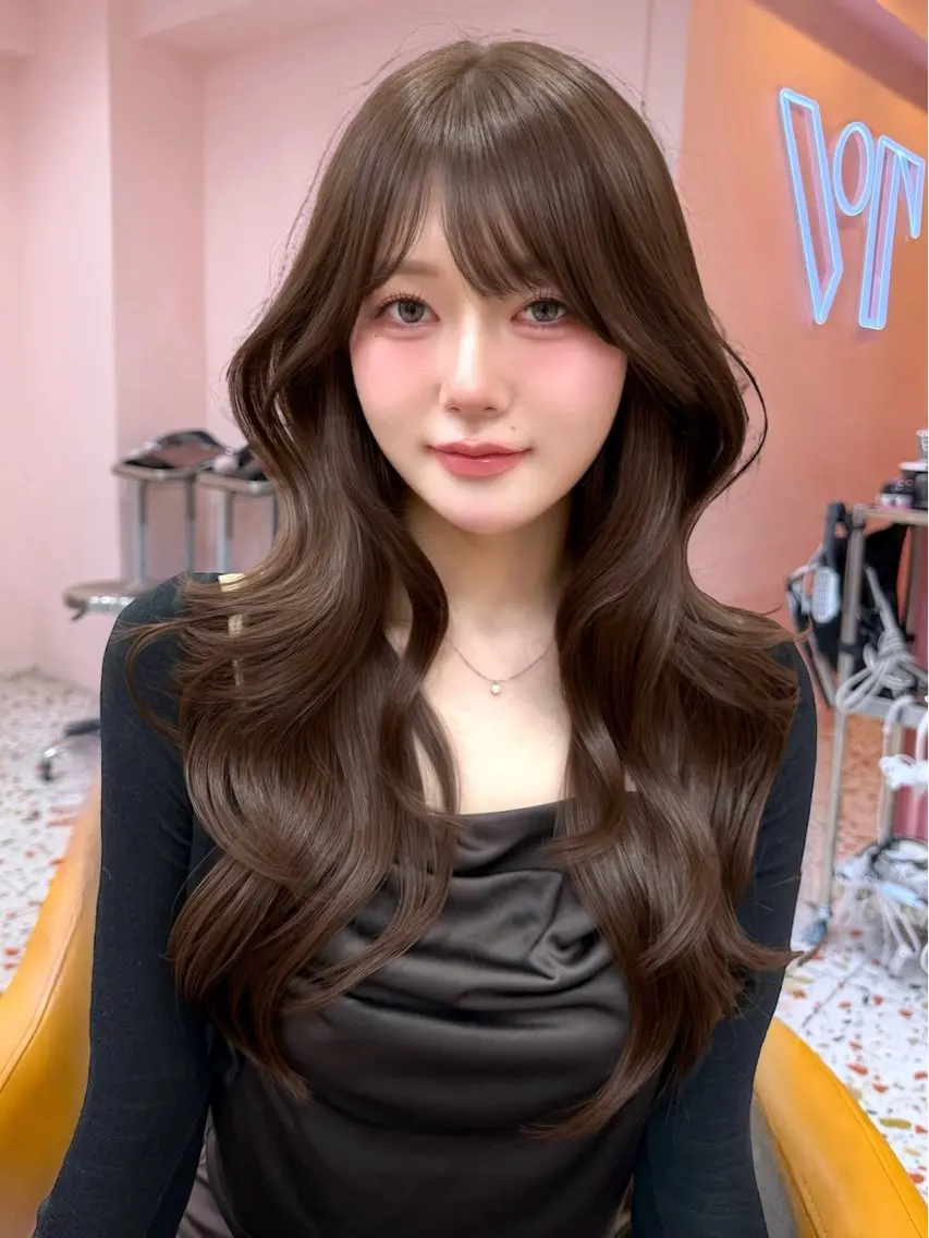 ロング カラー カット ヘアカラー トリートメント miuru/韓国ヘア /レイヤーカットのヘアスタイル