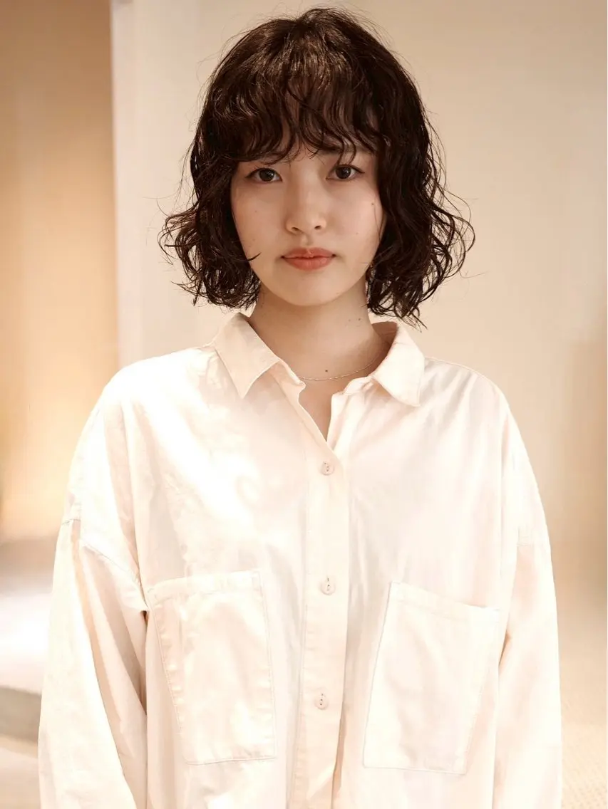 ショート パーマ カット パーマ トリートメント (h)wim ウィムのヘアスタイル