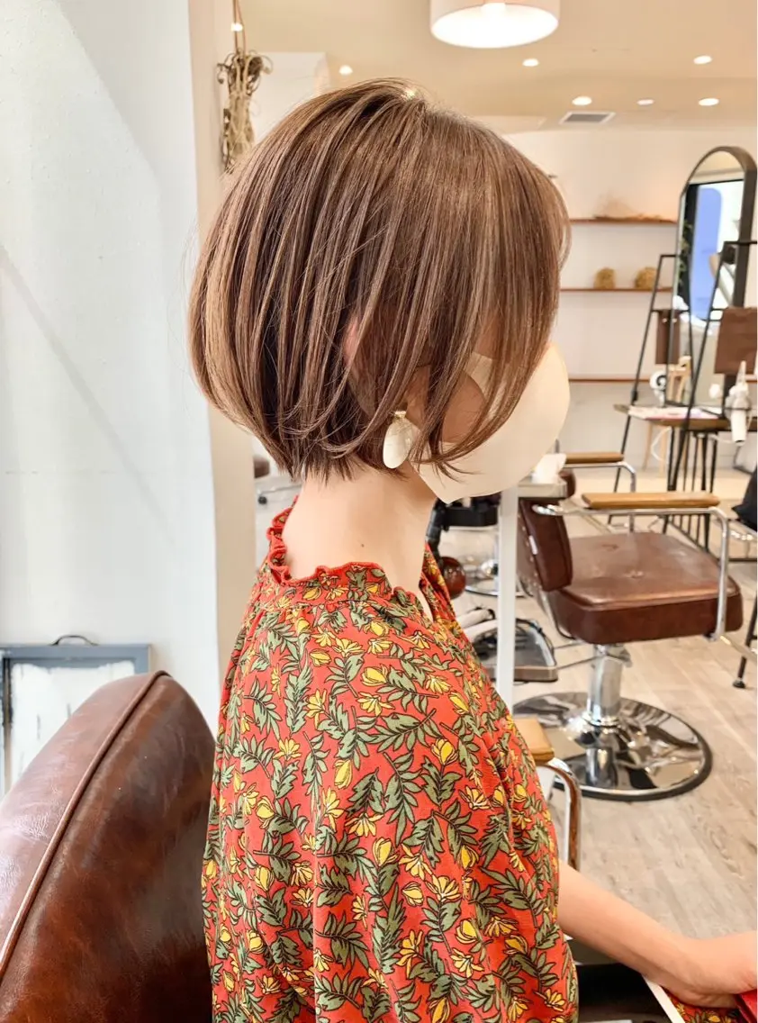 ショート カラー カット トリートメント ⭐️小顔ショート⭐️ 大鷲拓海のヘアスタイル