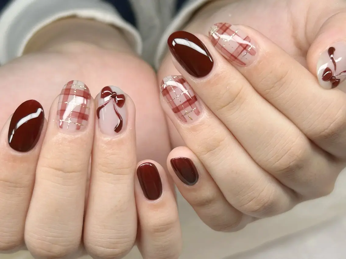 ネイル アートネイル チークネイル 成人式 入学式 長さ出し ハンドネイル Lino Nailのネイルデザイン