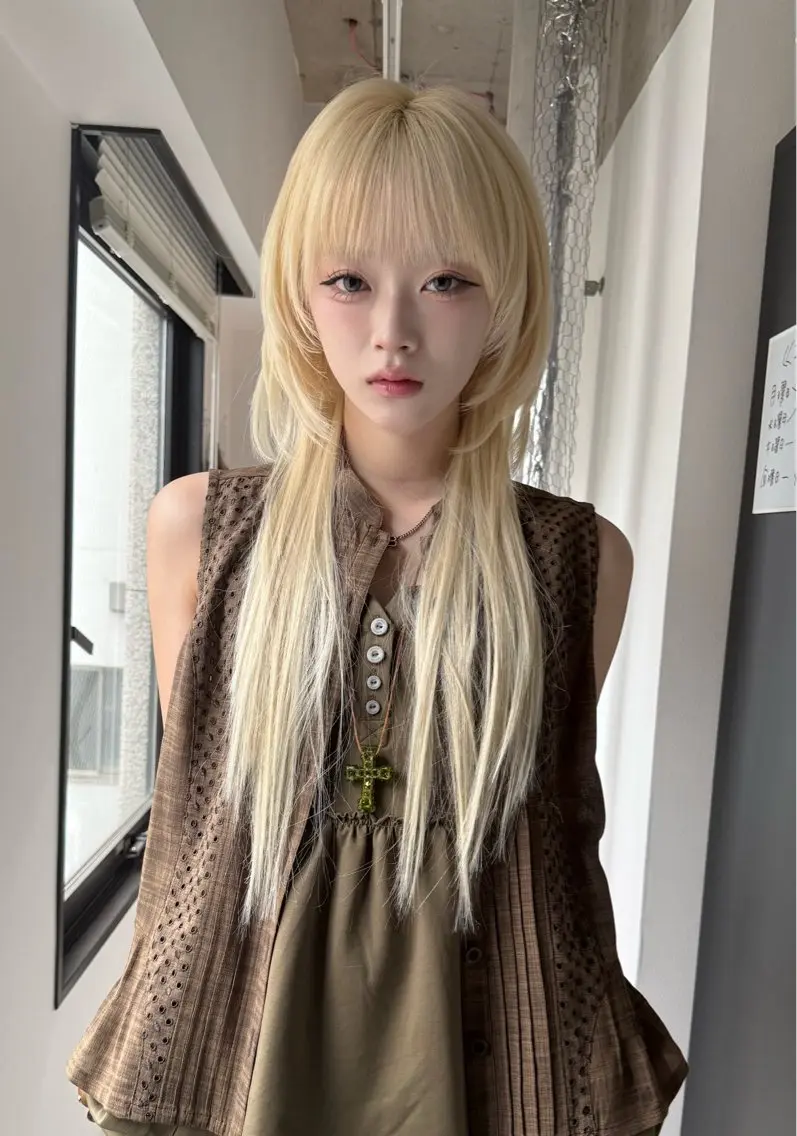 ロング キッズ エクステ ハッシュカット レイヤーカット ウルフカット ヘアカラー エクステ TAIRA横浜ウルフ 🐺デザインカラーのヘアスタイル