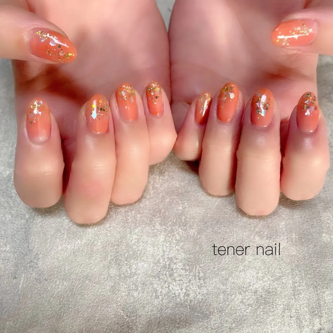 ネイル オレンジ テネルネイル tener nailのネイルデザイン