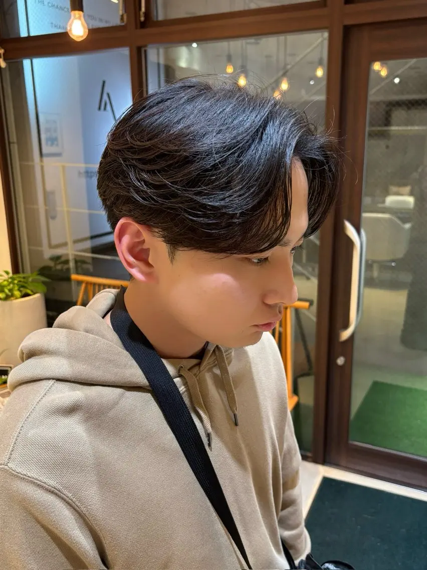 ショート パーマ メンズ カット パーマ カルマパーマ韓国ヘア shiryuのヘアスタイル