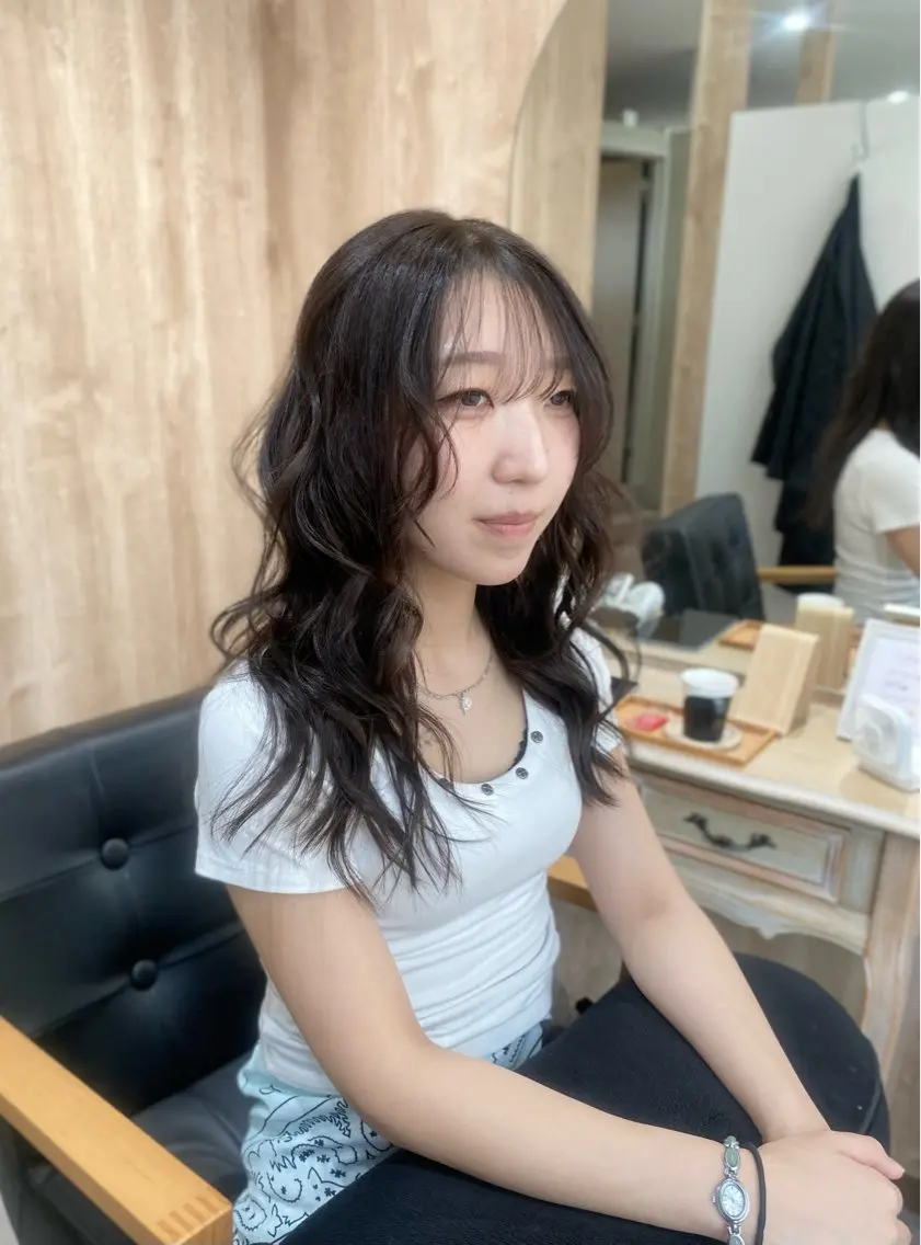 セミロング カット ヘアカラー トリートメント 王道かわいい🤍ベー ジュカラー*里々花*のヘアスタイル
