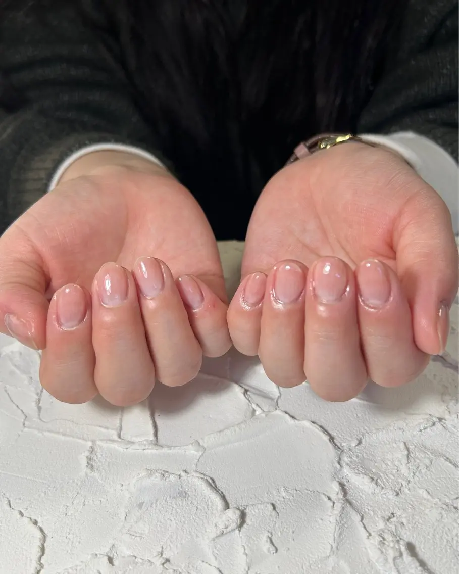 【オフ込みクリア💅】自爪補強に🙆‍♀️ベース・トップクリア仕上げの写真