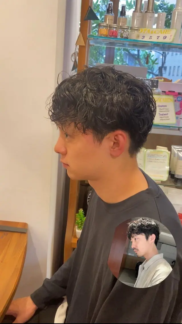 パーマ ヘアアレンジ メンズ カット パーマ 20代〜40代 大塚🌱松原大将のヘアスタイル