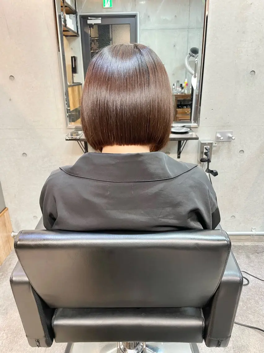ショート パーマ 縮毛矯正 カット 縮毛矯正 トリートメント ショートボブ髪質改善 縮毛矯正のプロ山道潤のヘアスタイル