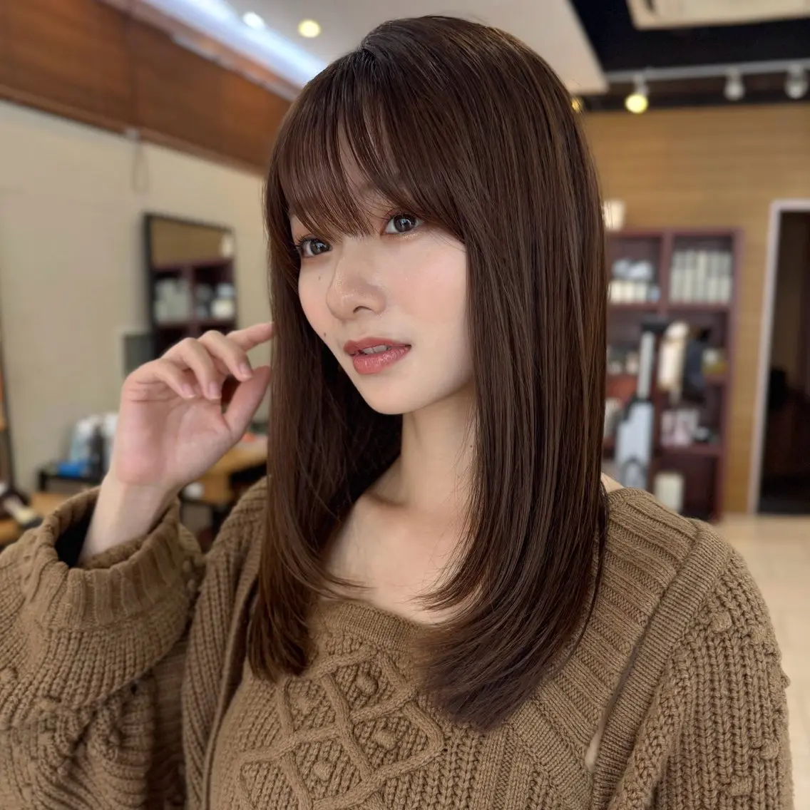 ミディアム カラー カット ヘアカラー トリートメント 透明感カラー/レイ ヤー/Nana🌈のヘアスタイル