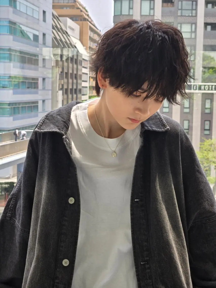 ミディアム パーマ メンズ 辻堂メンズ特化 YU-YAのヘアスタイル