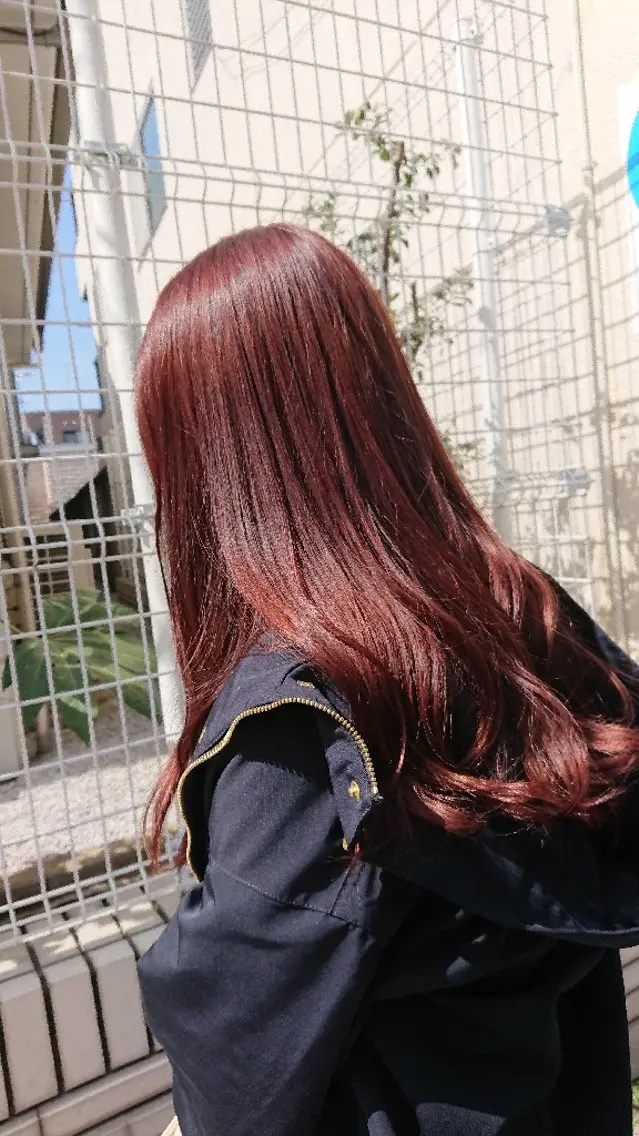 カラー ロング ブラウンカラー レッドカラー レッドブラウン シオリ/toki ✂️ショート専門店のヘアスタイル